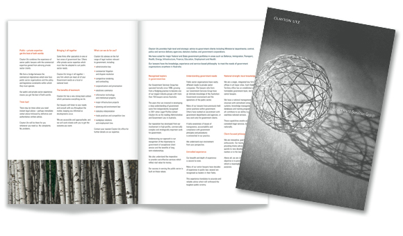 Clayton Utz Government Service Group Generic Brochure